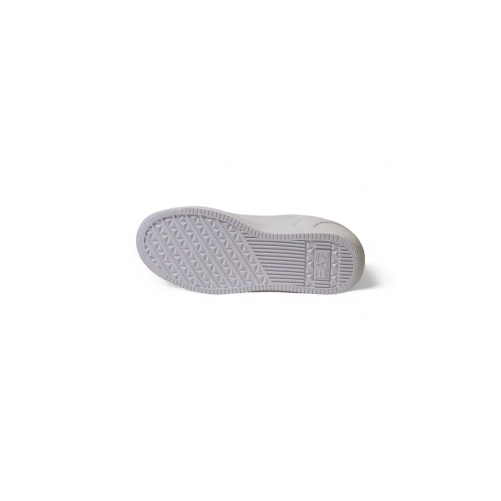 White Polyester Athletic Sneakers