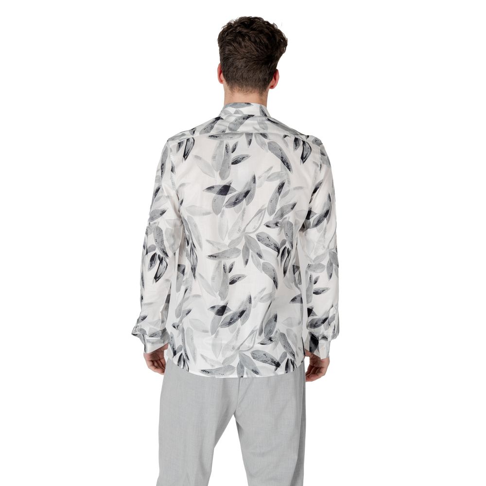 White Viscose Pattern Shirt