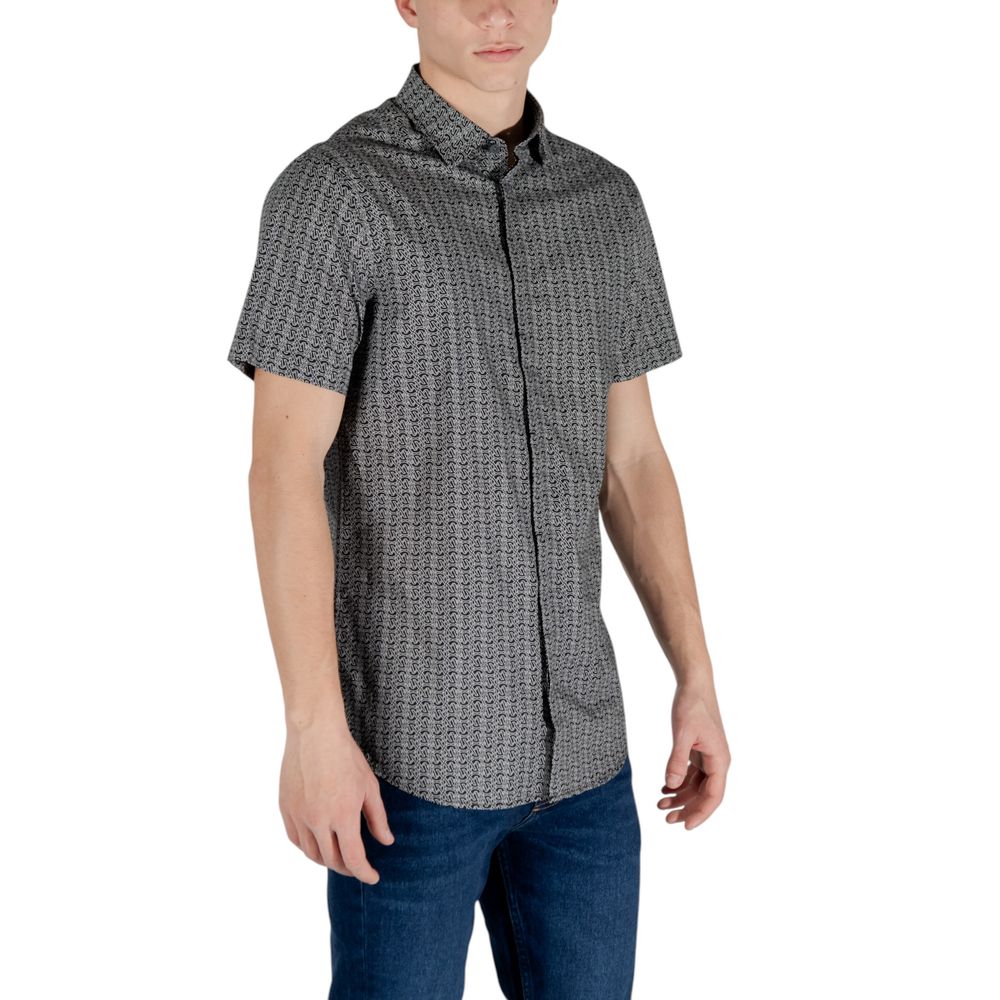 Black Cotton Shortsleeve Shirt
