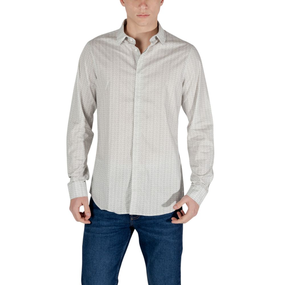 Cream Cotton Pattern Shirt