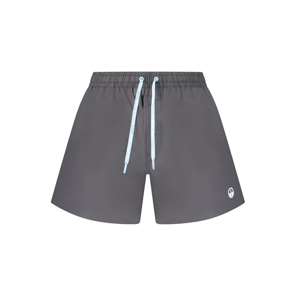 Black Nylon Men's Swim Boxer
