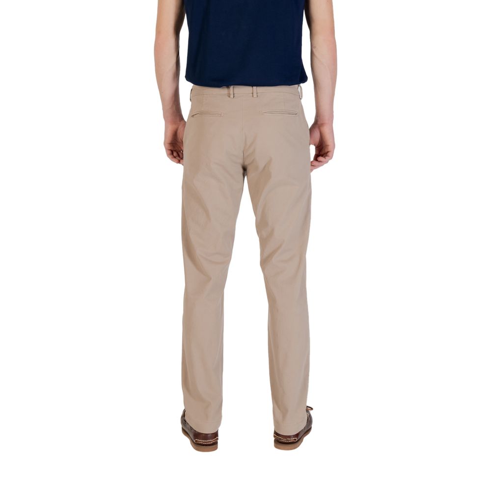 Beige Cotton Skinny Pants