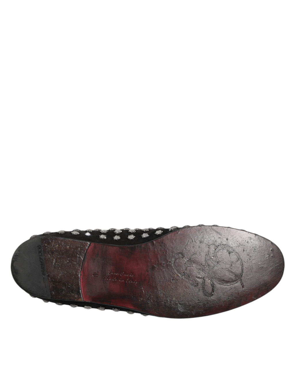 Black Crystal Embellished Loafers Dress Shoes