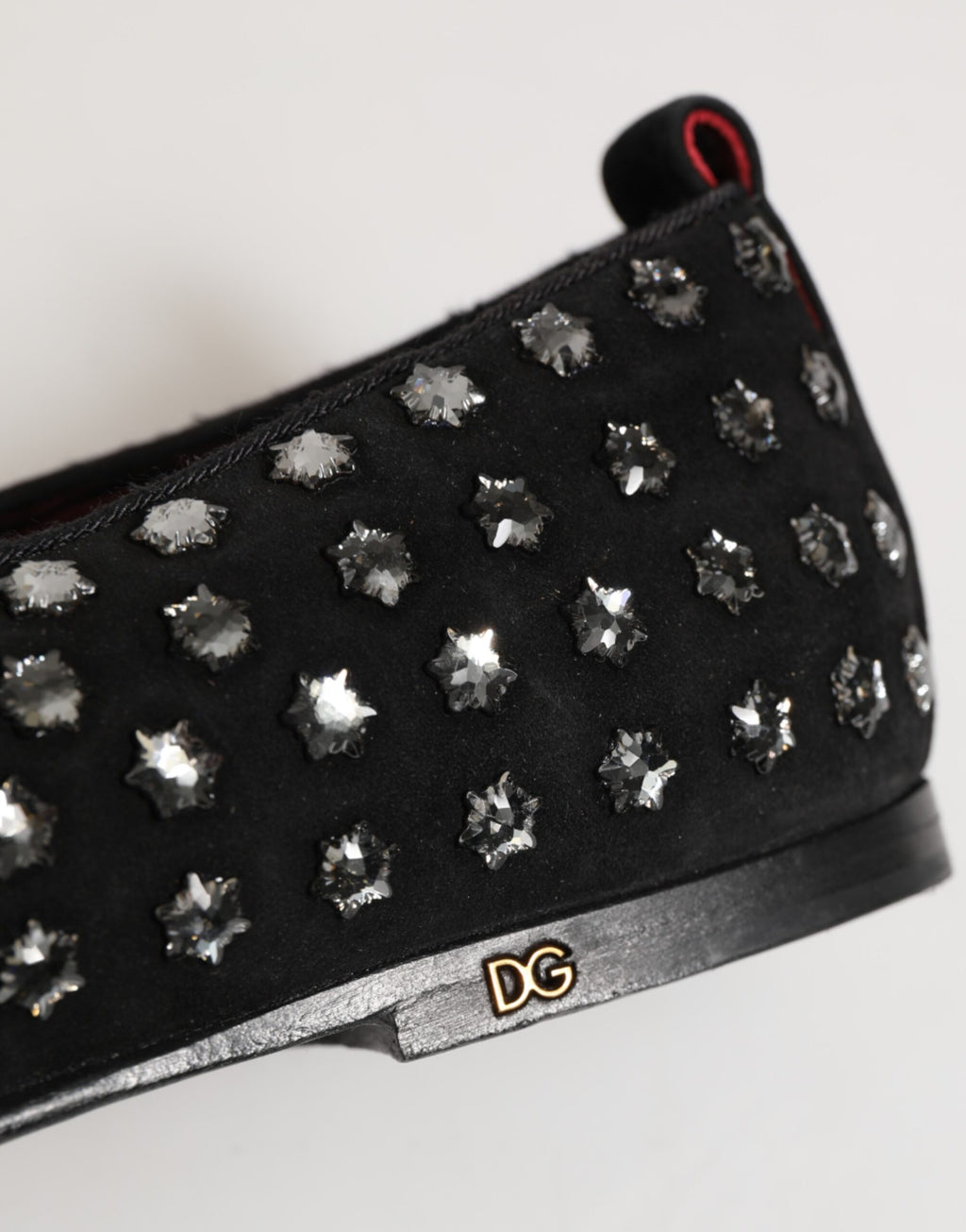 Black Crystal Embellished Loafers Dress Shoes