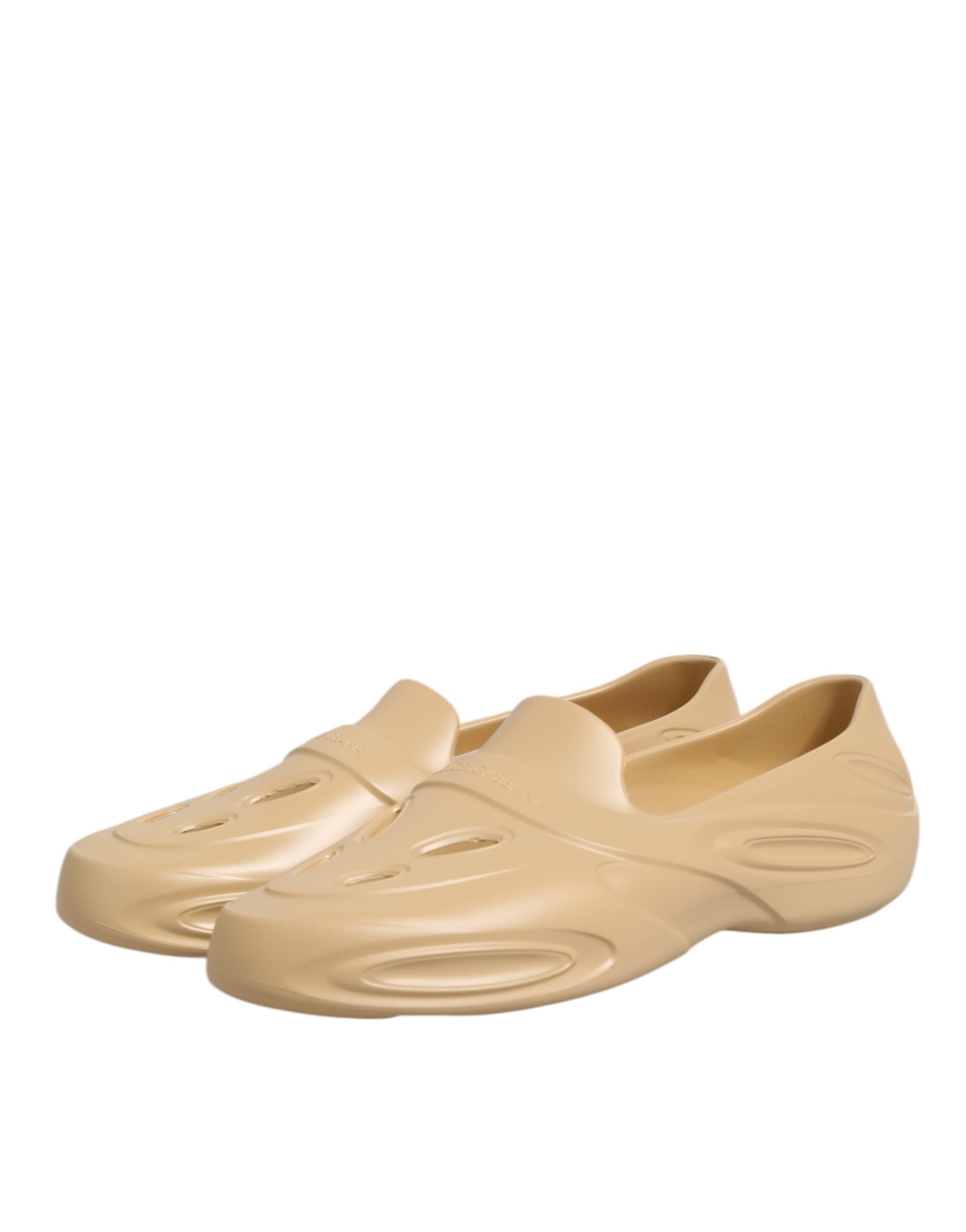 Beige Rubber Slides Low Top Sneakers Shoes