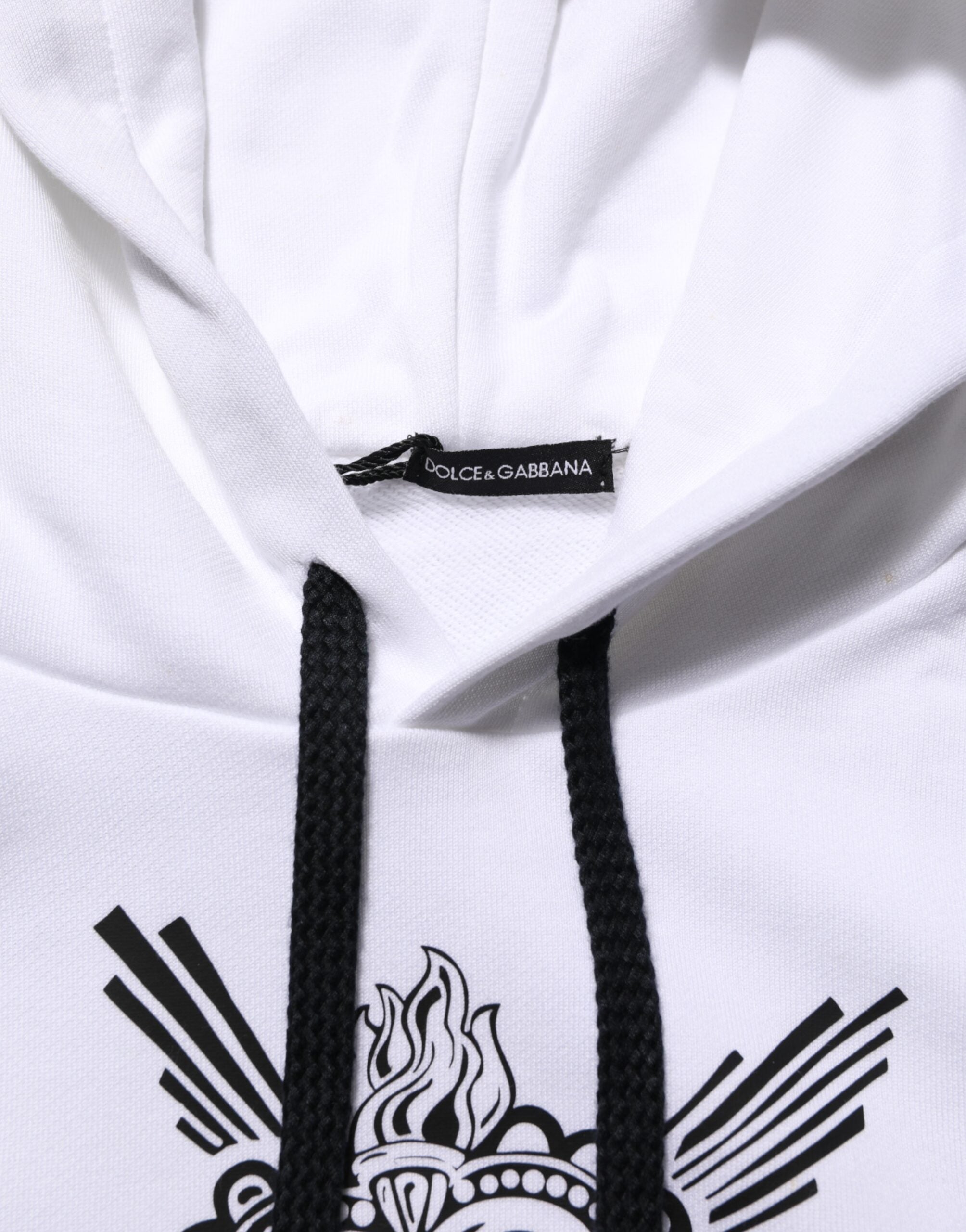 White Sacred Heart Hooded Sweatshirt Sweater