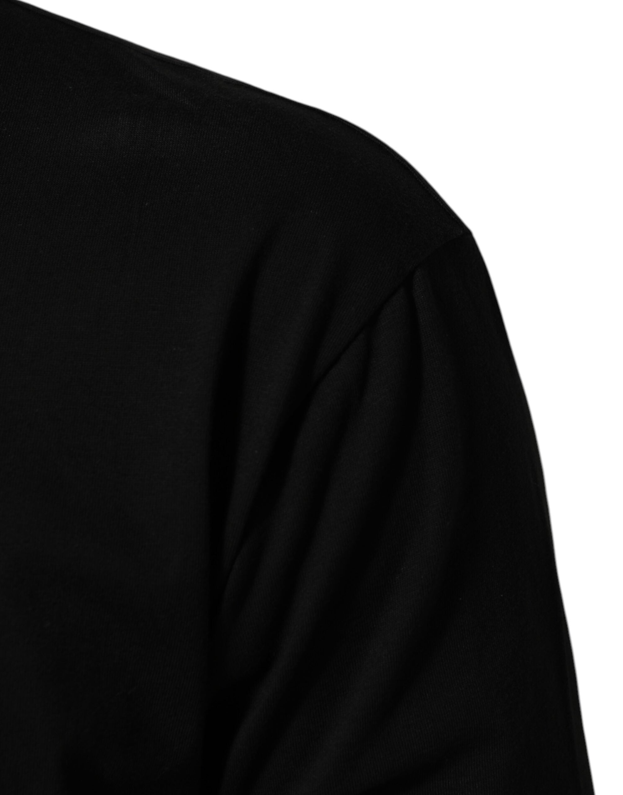 Black Statement Cotton Men Crew Neck T-shirt