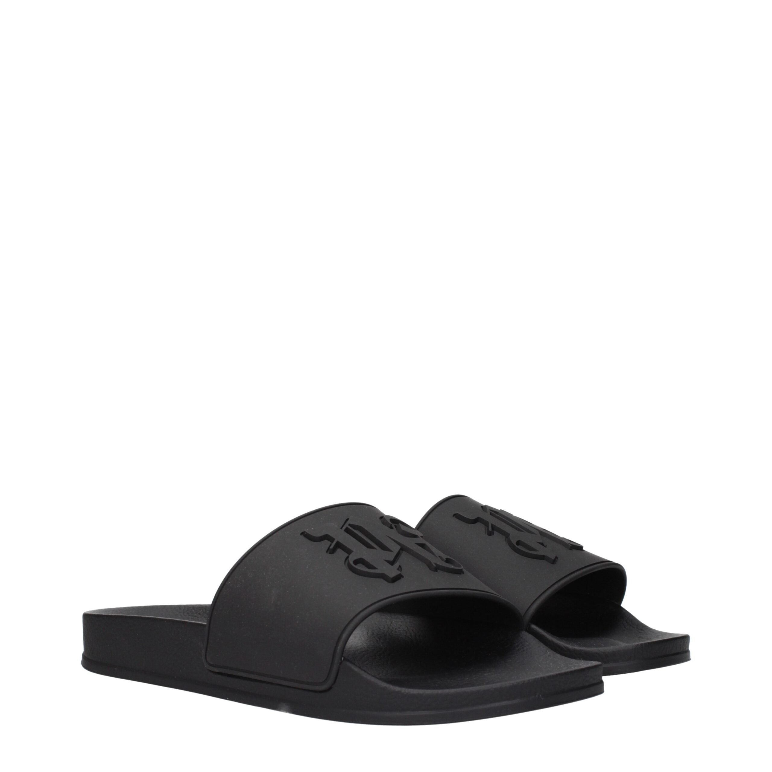 Black Cotton Slippers