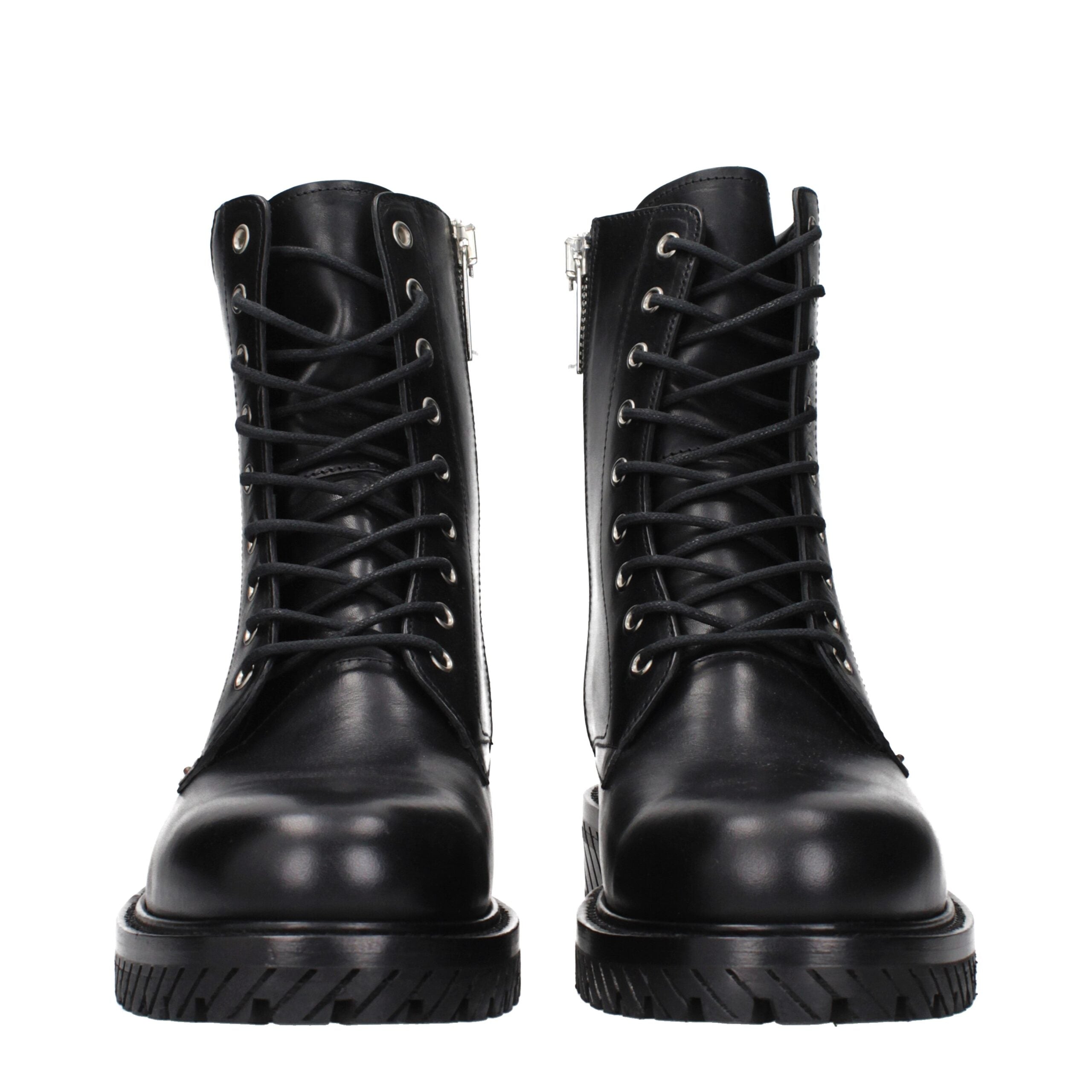 Black Leather Ankle Boots