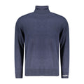 Blue Cotton Men Sweater Turtleneck