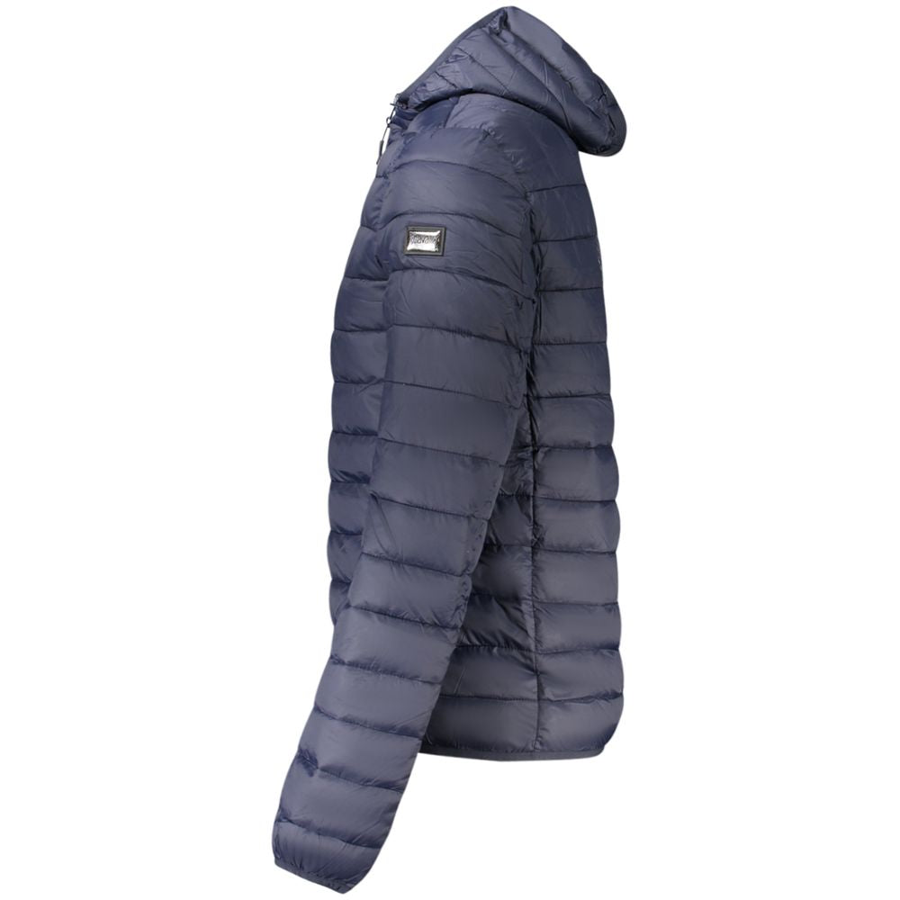 Blu Polyester Men Jacket