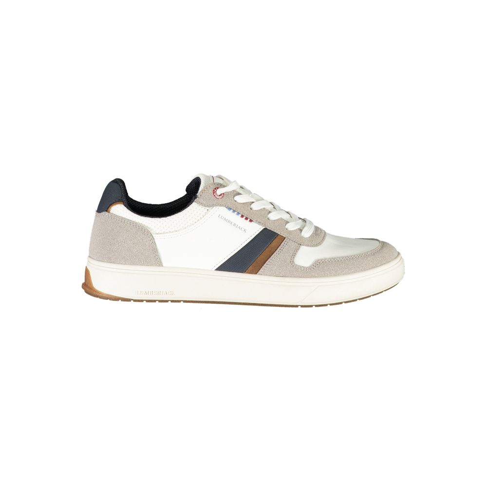 White Polyurethane Men Sneaker