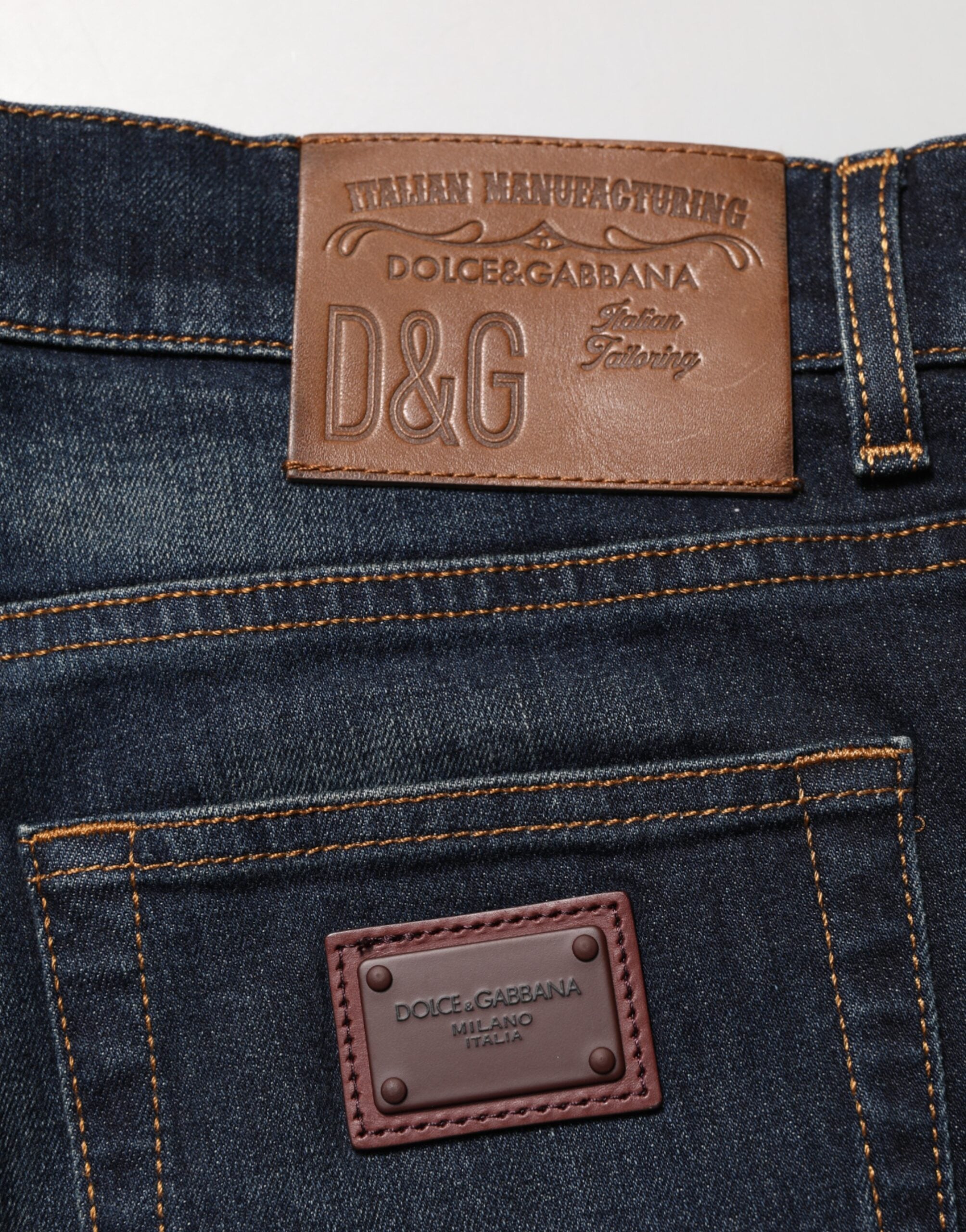 Dark Blue Cotton Skinny Men Denim Jeans