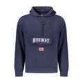 Blue Cotton Men's Hooded Sweatshirt