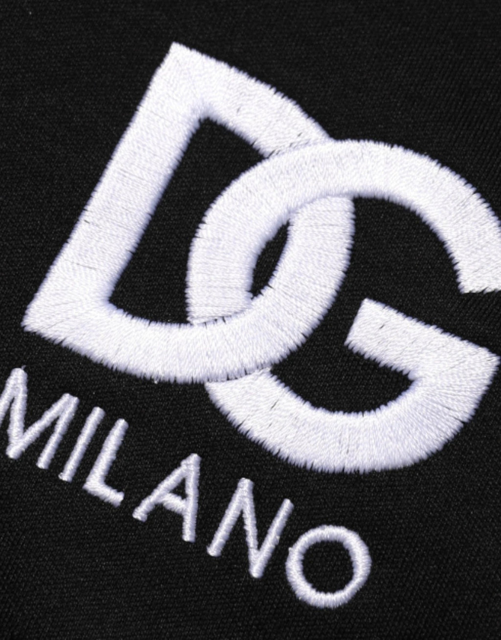 Black Cotton DG Logo Embroidery Top  T-shirt