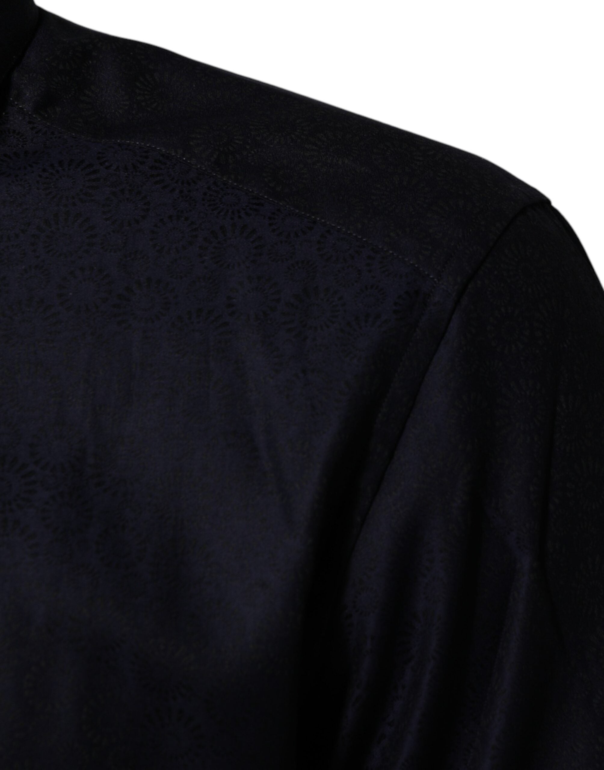 Blue Cotton Collared Long Sleeve GOLD Men Dress Shirt