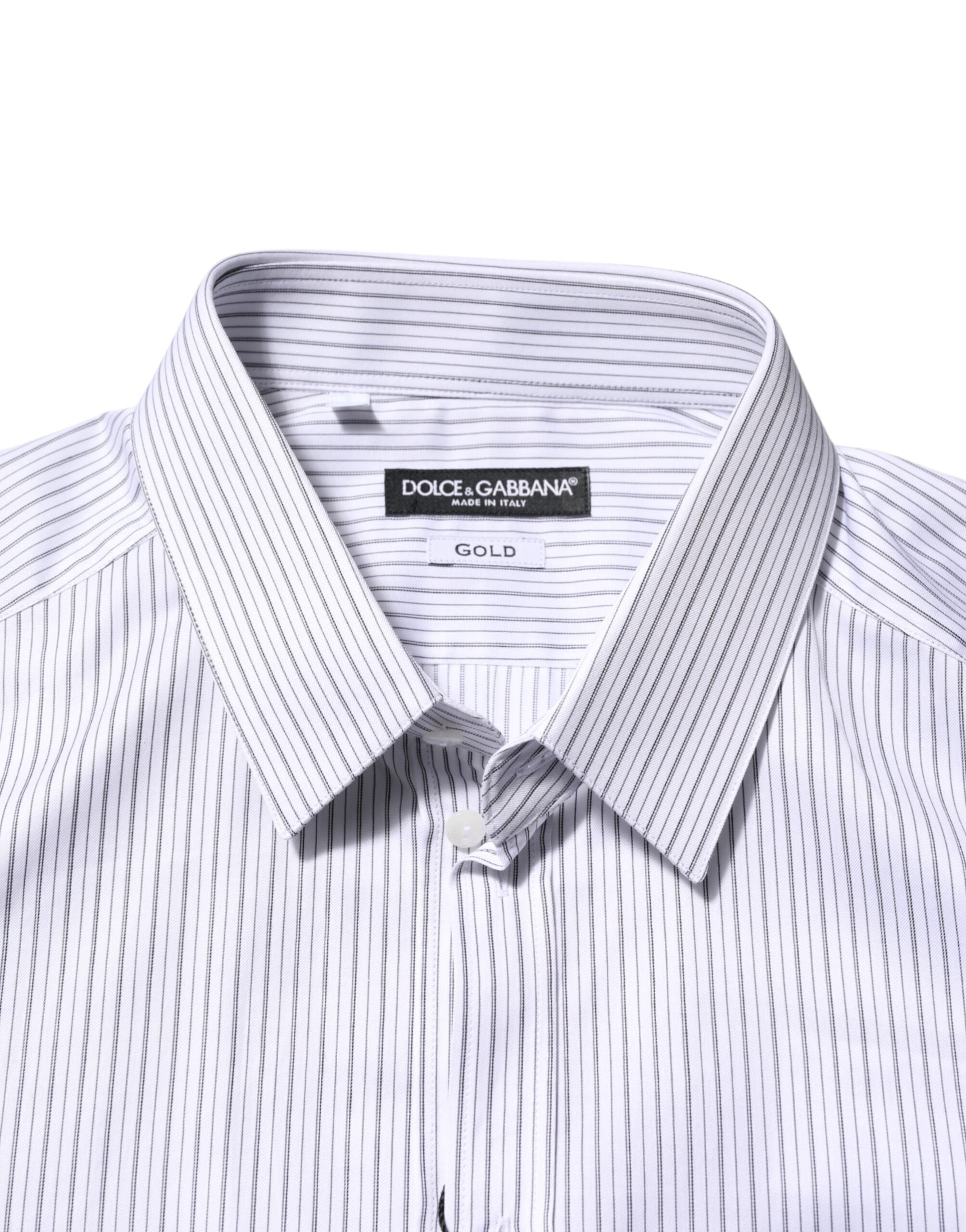 White Stripes Cotton Men GOLD Dress Shirt