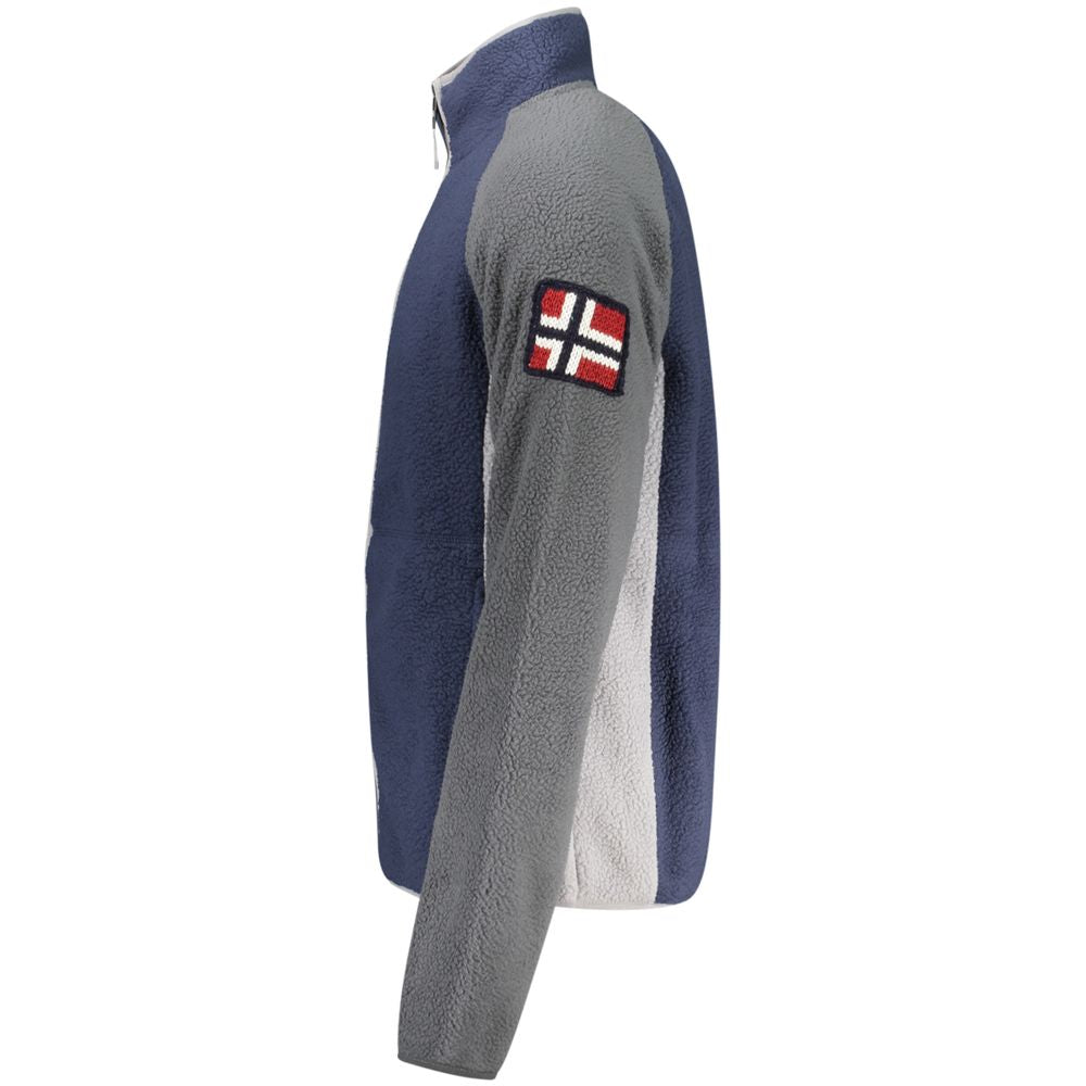 Blue Polyester Men's Sweatshirt