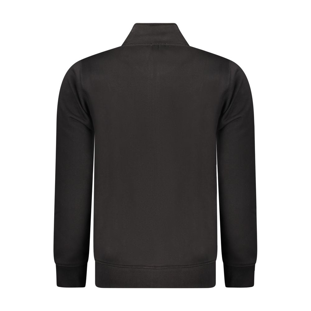 Black Cotton Men Sweatshirt