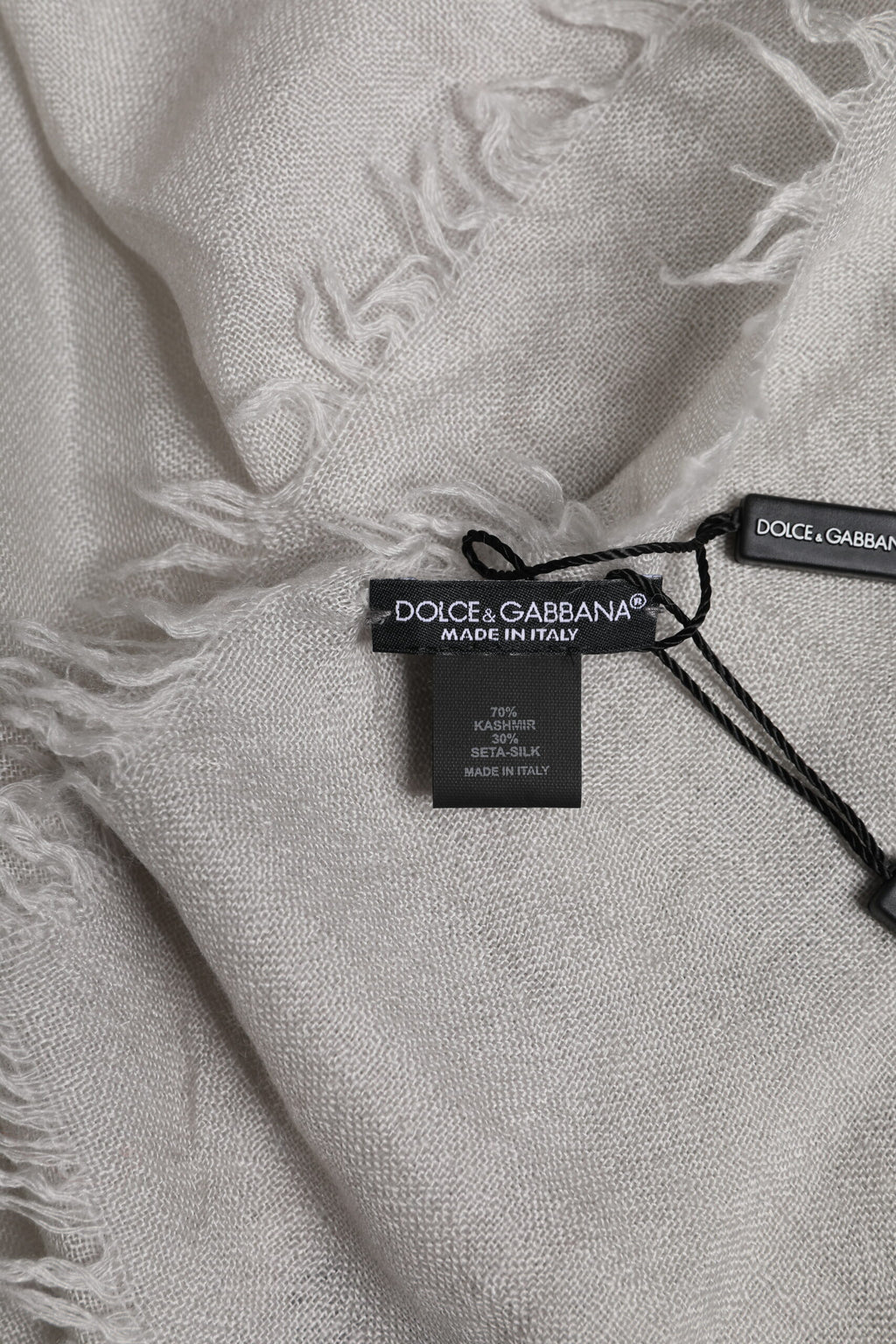 Gray Cashmere Knit Fringes Neck Foulard 67cm x200cm Foulard Scarf