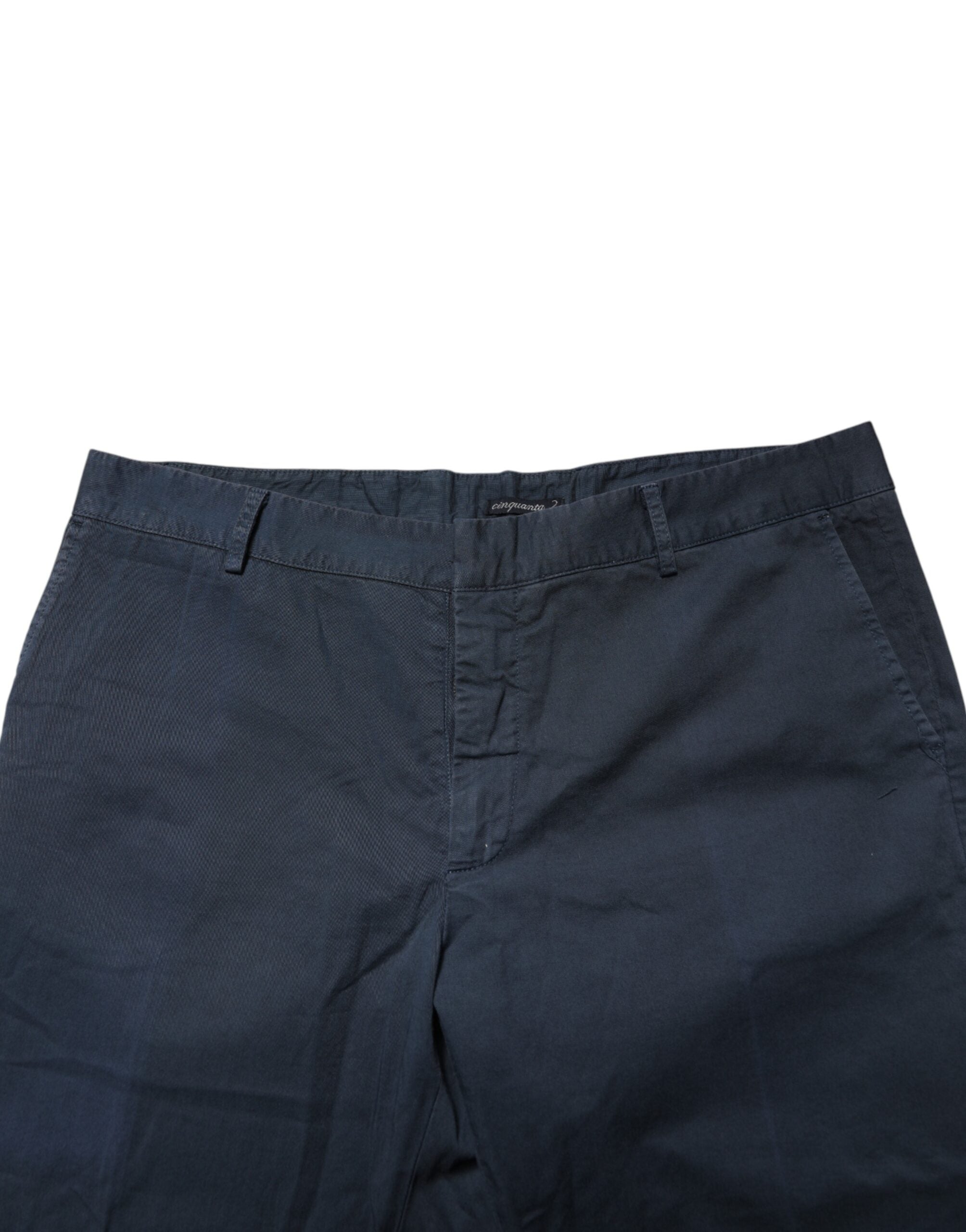 Blue Skinny Fit Mid Waist Men Chino Trouser Pants