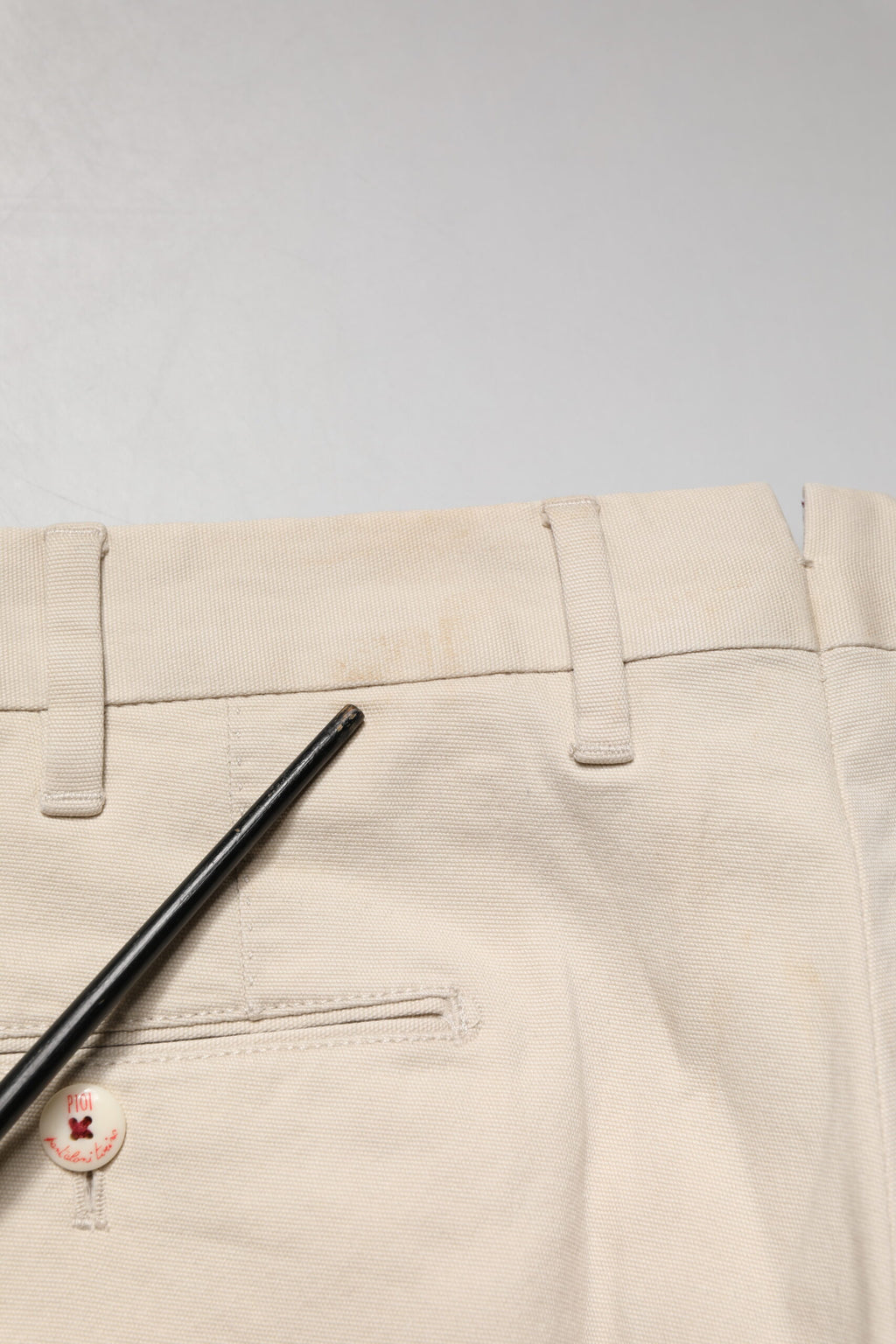 Beige Men Chino Mid Waist Straight Dress Trouser Pants