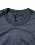 Blue Silk Crew Neck Short Sleeves Men T-shirt