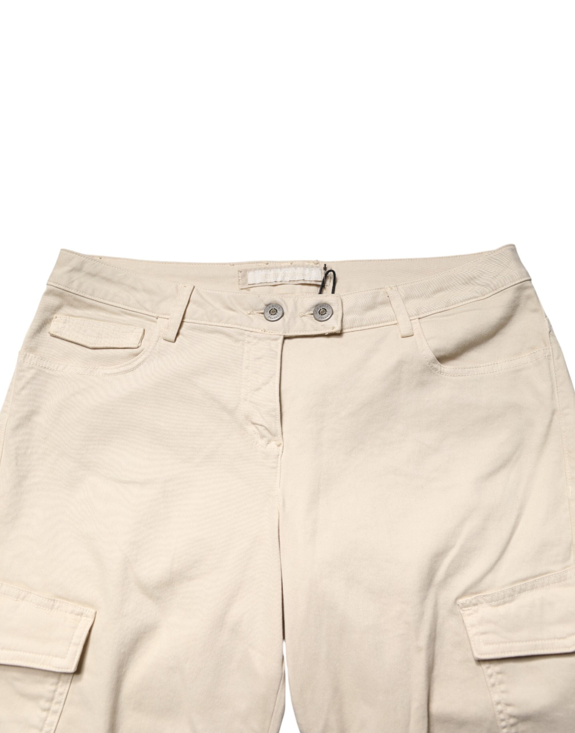 Beige Skinny Fit Mid Waist Men Denim Jeans