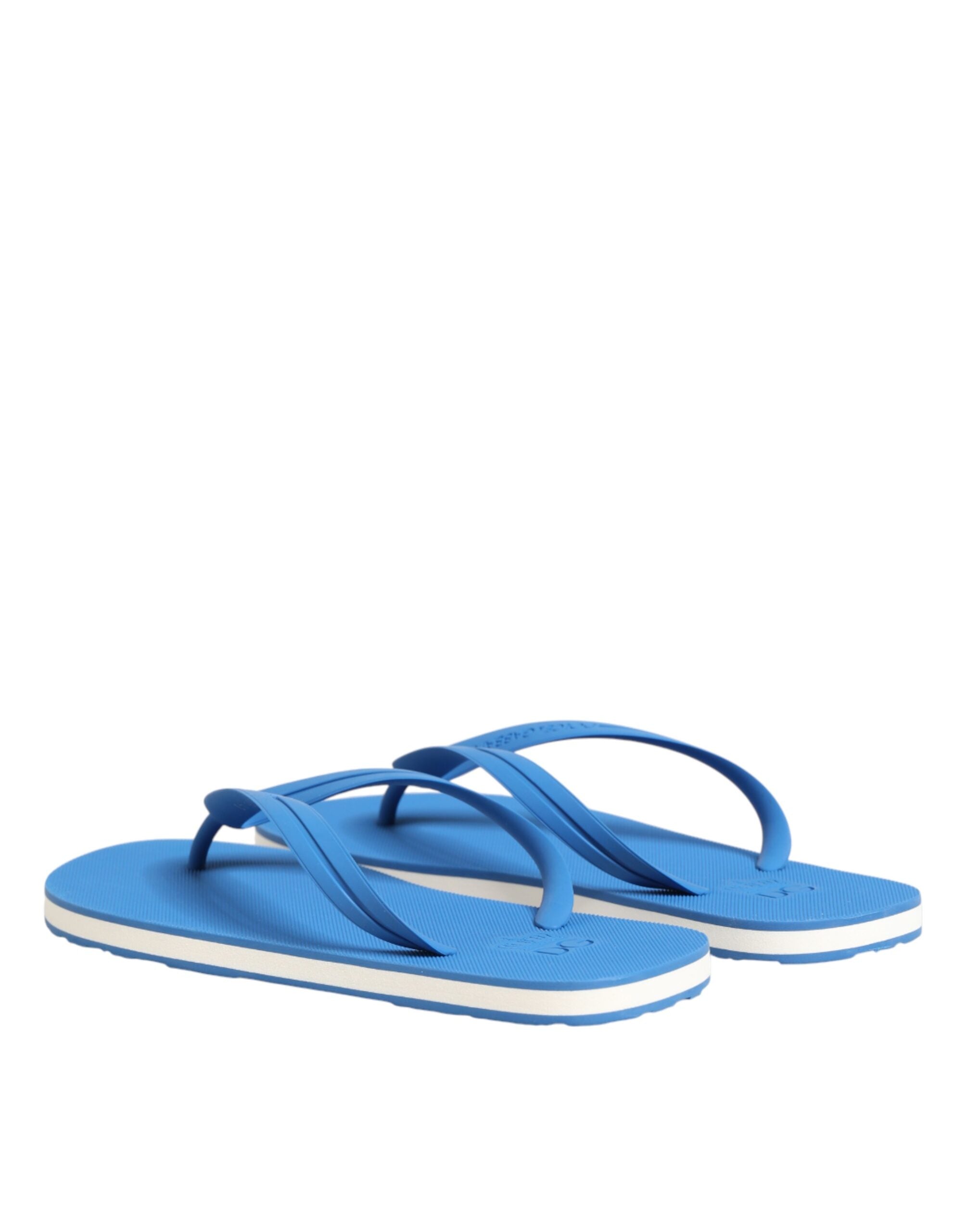Blue White Logo Beachwear Flats Slipper Shoes