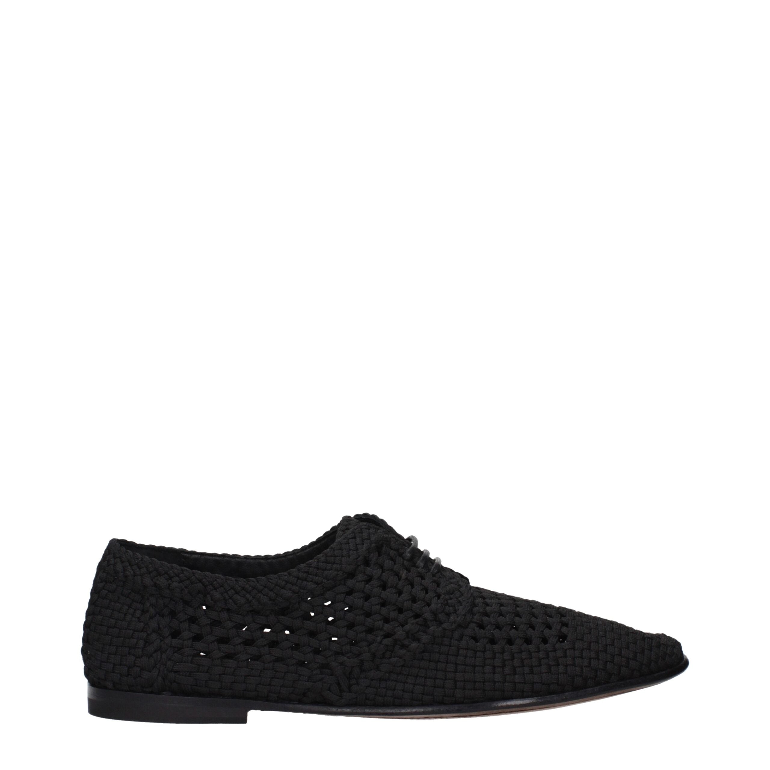 Black Fabric Oxfords And Derbies