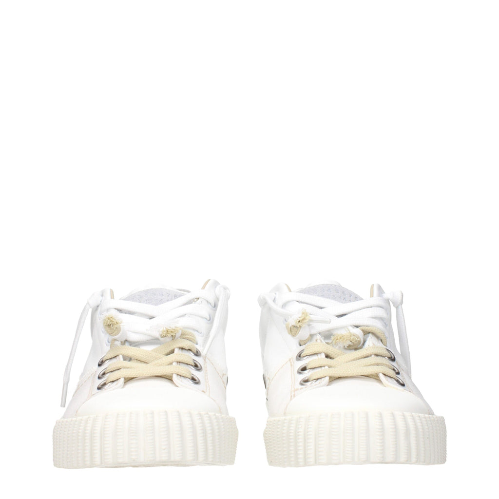 White Leather Low Top Sneakers