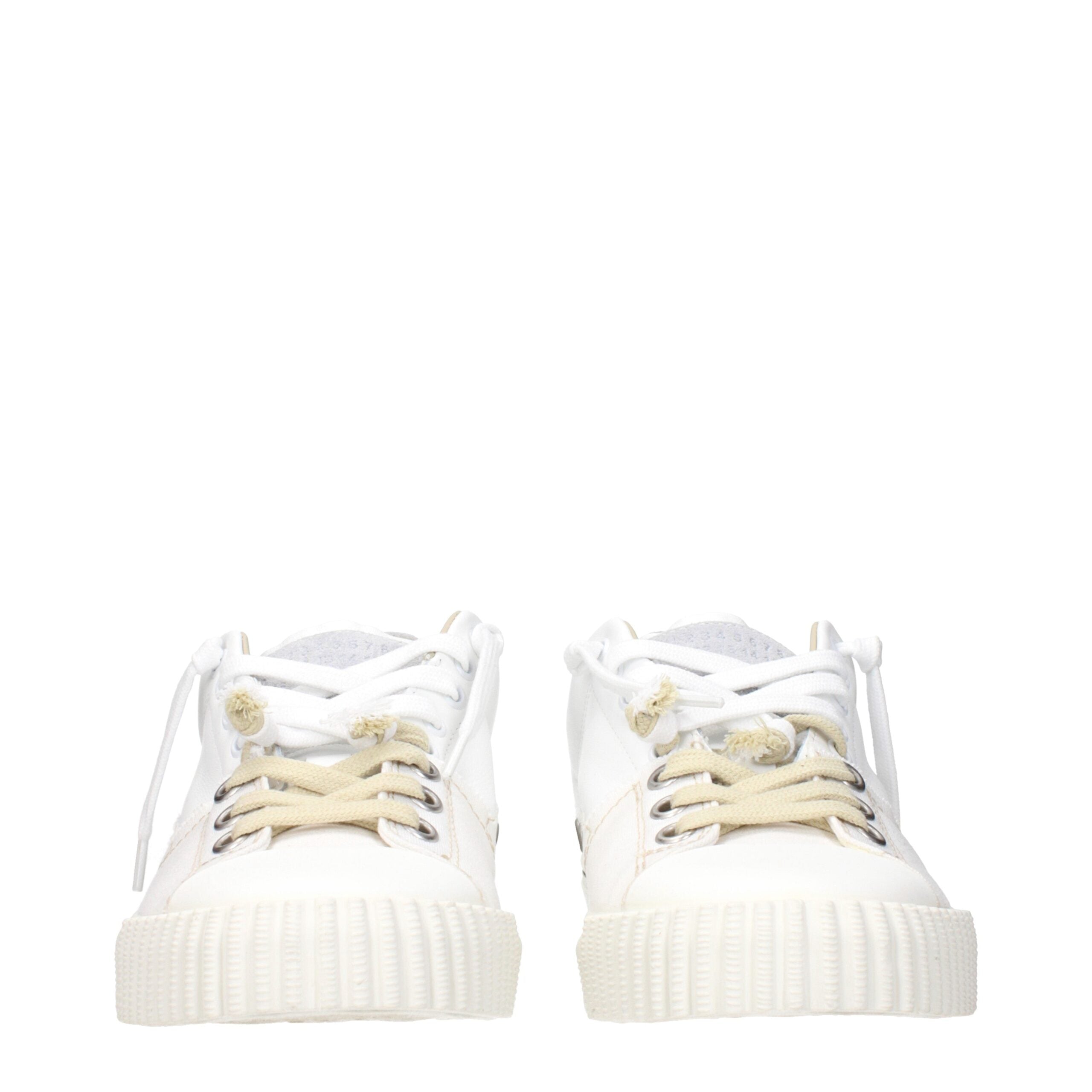White Leather Low Top Sneakers