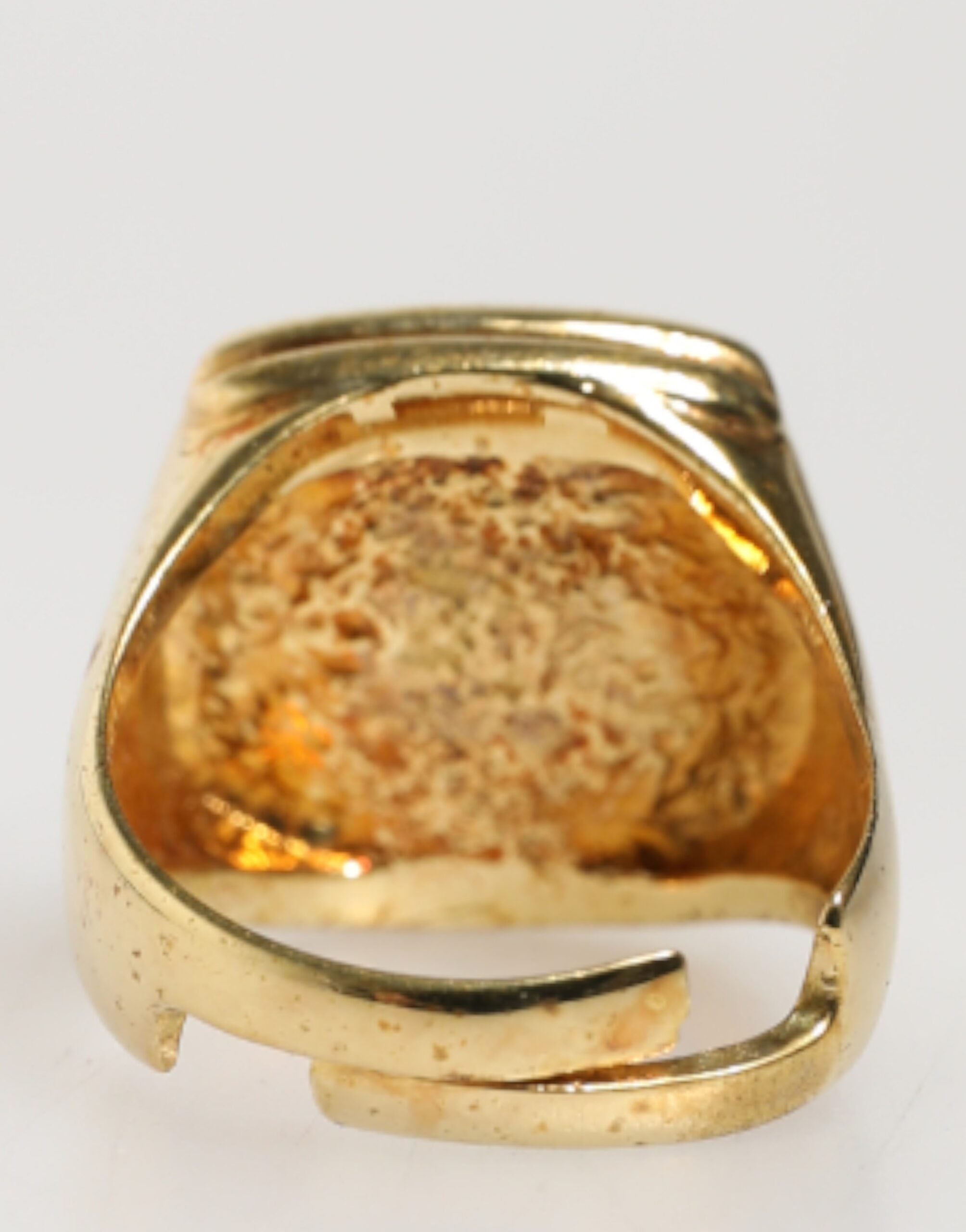 Gold-Tone Real Brass Black Enamel "J" Adjustable Rings