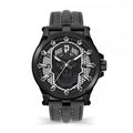 Black Leather Dress Watch