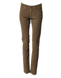 Brown Cotton Stretch Skinny Men Denim Jeans