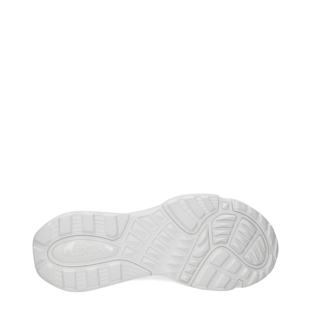 White Fabric Athletic Sneakers