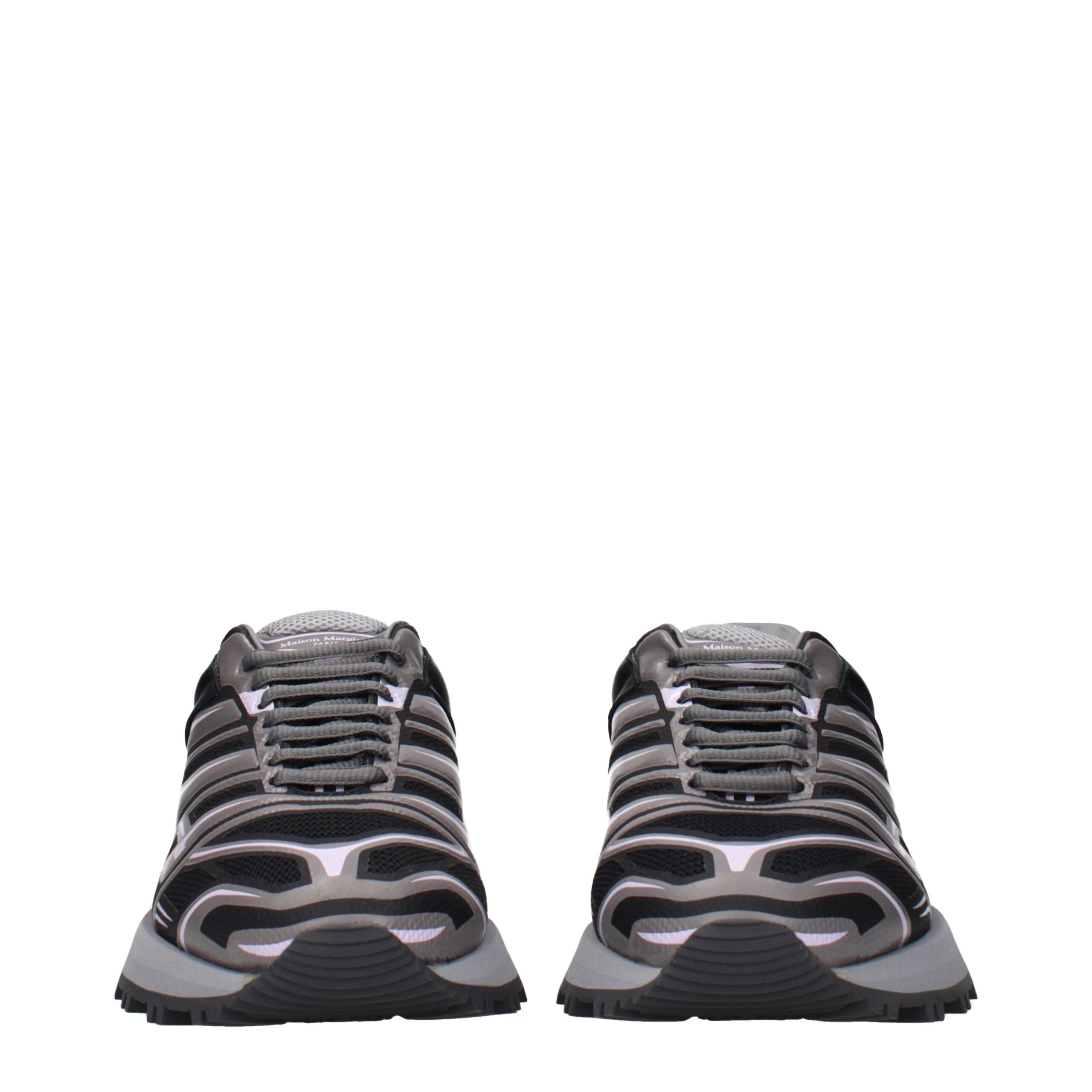 Black Fabric Athletic Sneakers